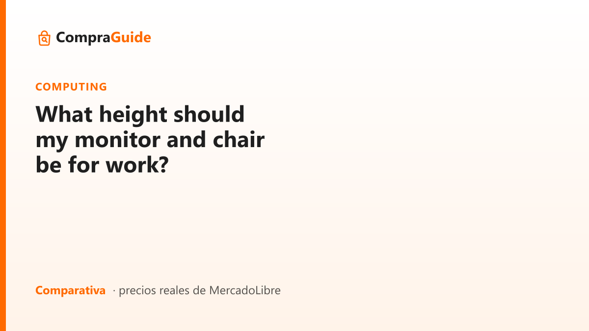 What height should my monitor and chair be for work?
